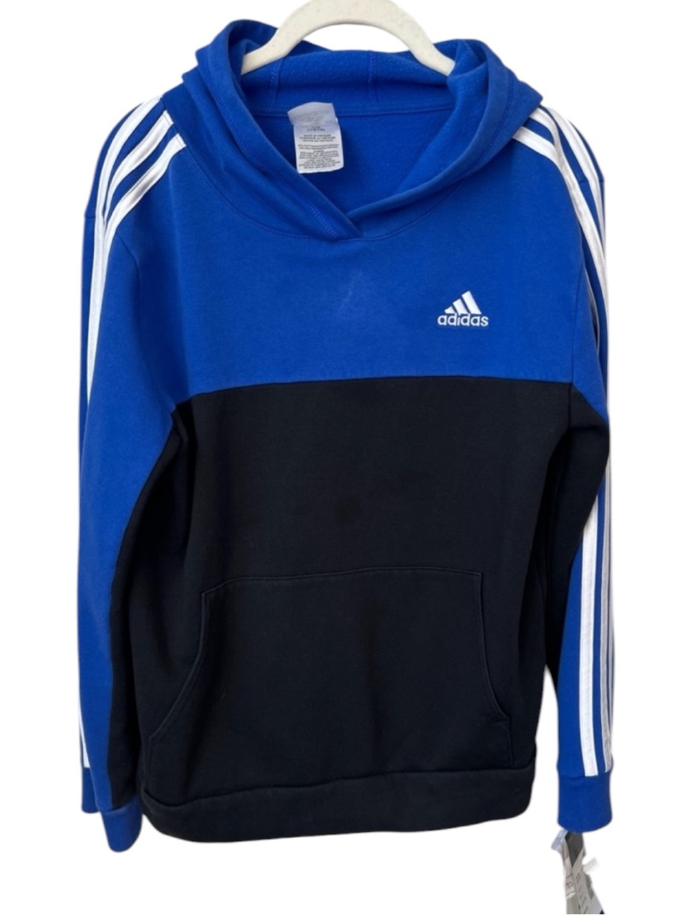 Adidas Color block Stripe Hoodie Sweatshirt Size L 14-16